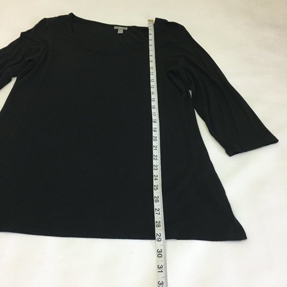 J Jill Black Round Neck Top Stretch Thin Lt weight - Picture 10 of 12
